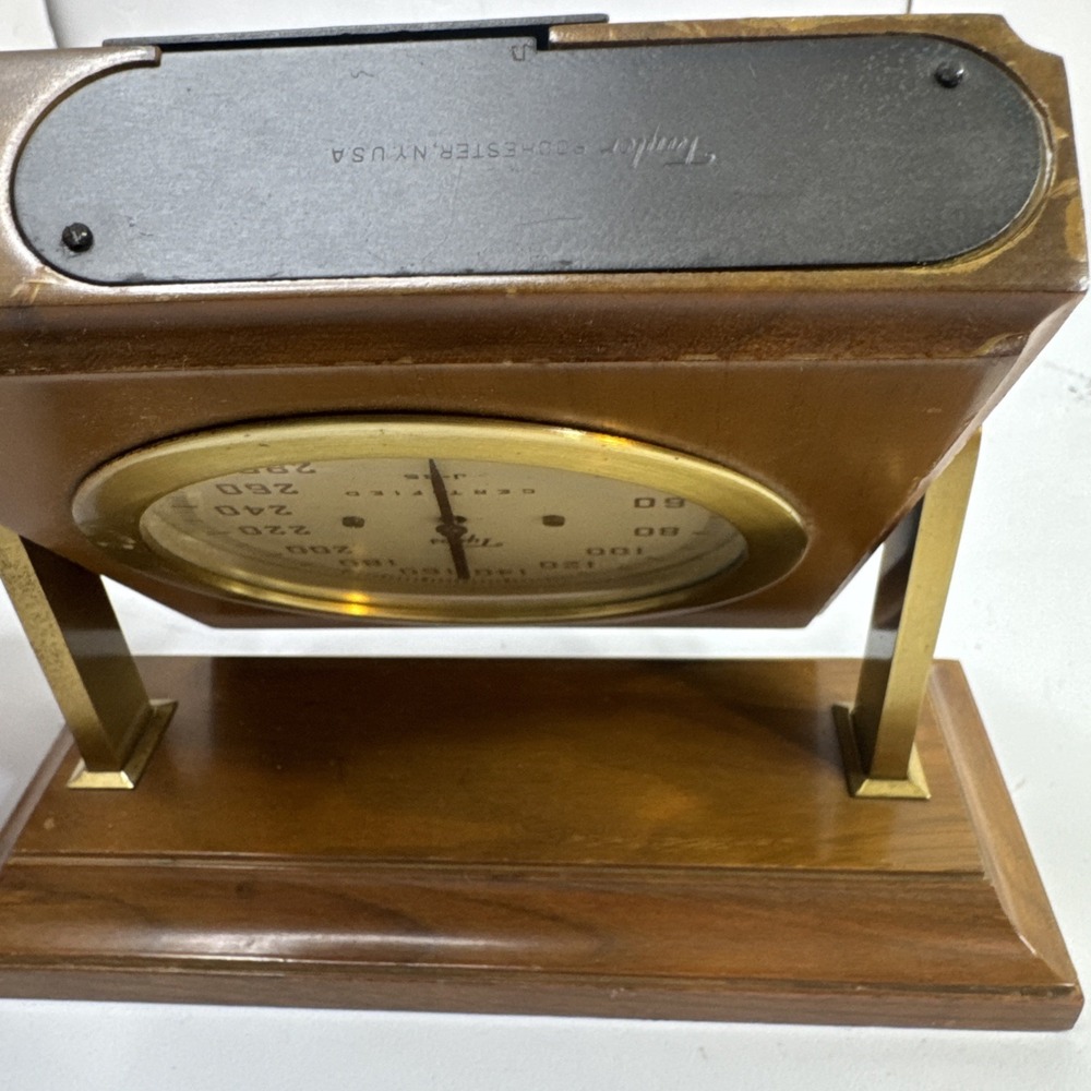 Tacos J-35 Certified Barometer - Wood Brass On Stand - Picture 4 of 5